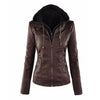 Faux Leather Hooded Spring Jacket Women Autumn Motorcycle Jacket - Top Sale Item