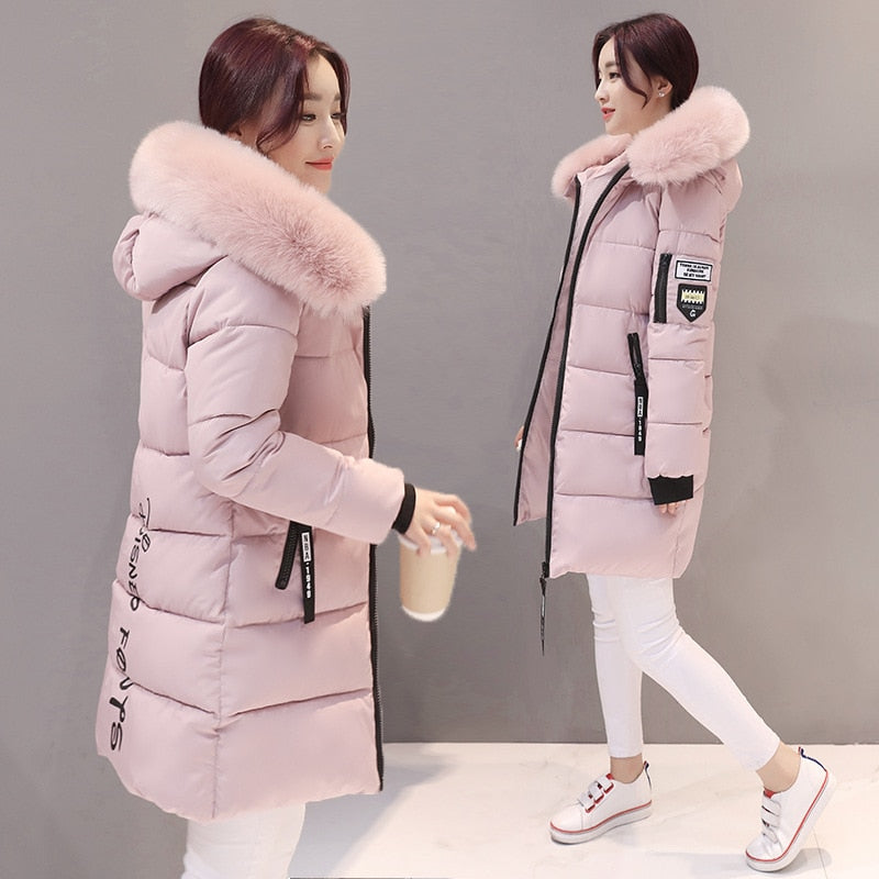 Winter Women Hooded Cotton Parkas Warm Coat